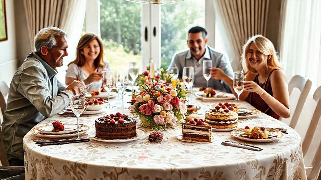 Sobremesas deliciosas em uma reunião familiar