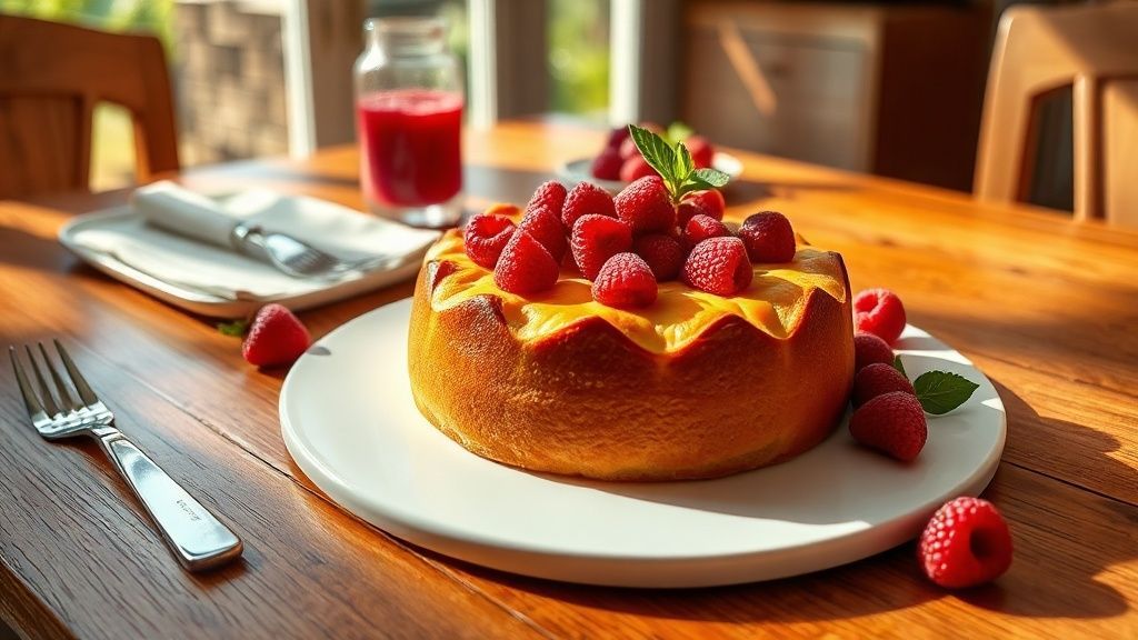 Bolo de baunilha e frutas vermelhas sem lactose