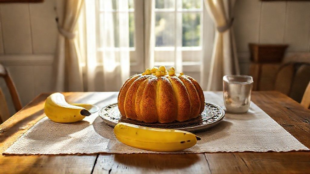 Bolo de banana com canela e nozes