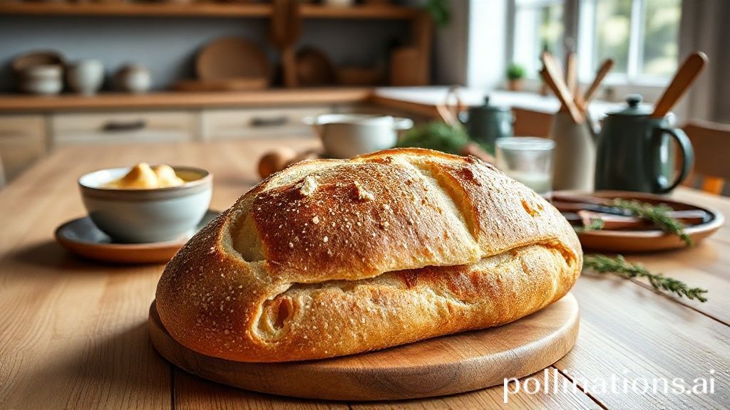 Pão artesanal de cevadinha com crosta crocante