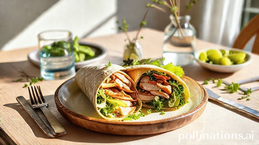 Wrap integral de frango e abacate